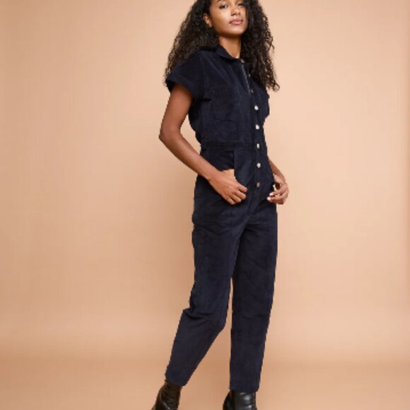 Classic Jumpsuit in Navy Corduroy - Mixed by Nasrin - Picture 3 of 5